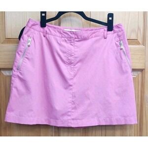 LIz Claiborne Women's Skort 10 Active Wear Golf Stretchy Faux Kick Zip Pockets